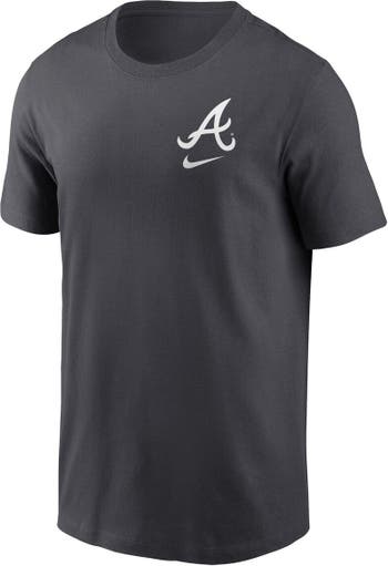 Nike Men's Nike Charcoal Atlanta Braves Logo Sketch Bar T-Shirt