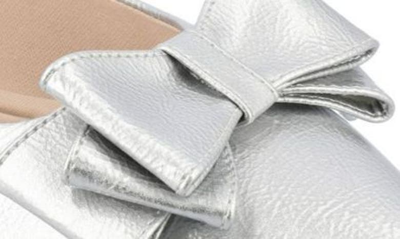 Journee Collection Ophelia Bow Pointed Toe Flat In Silver