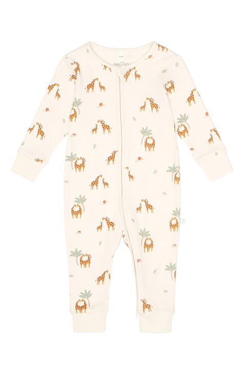 Clever Zip Giraffe Fitted One-Piece Pajamas (Baby)