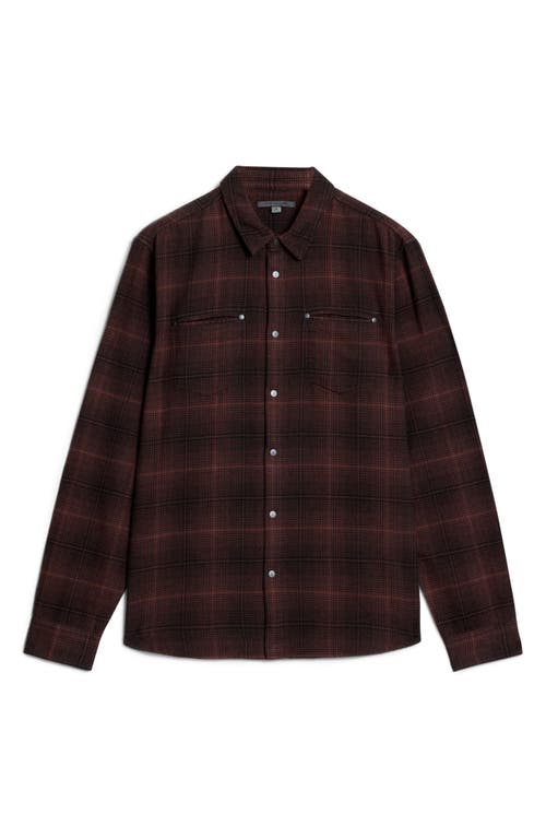 Shop John Varvatos Dario Brushed Cotton Flannel Button-up Shirt In Tamarind