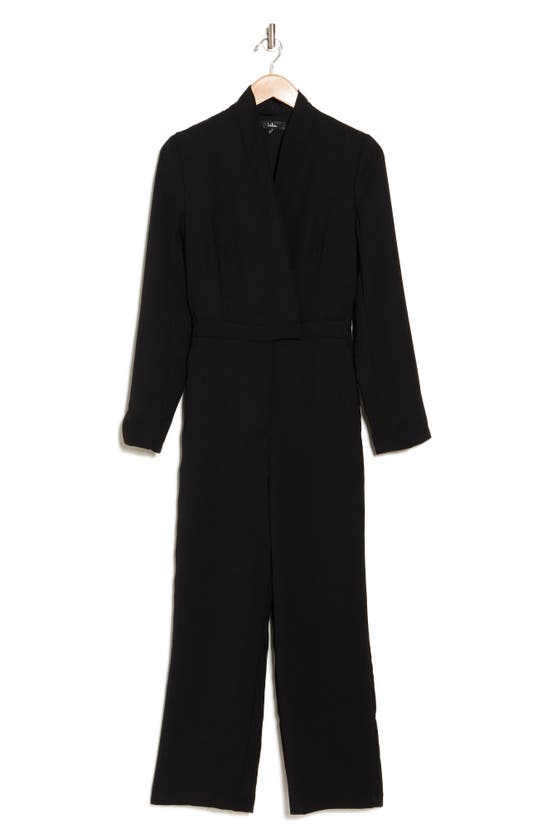 Lulus Refined Energy Long Sleeve Jumpsuit In Black