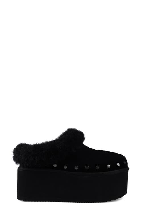 Candies Candie's Sabi Faux Fur Platform Clog In Black