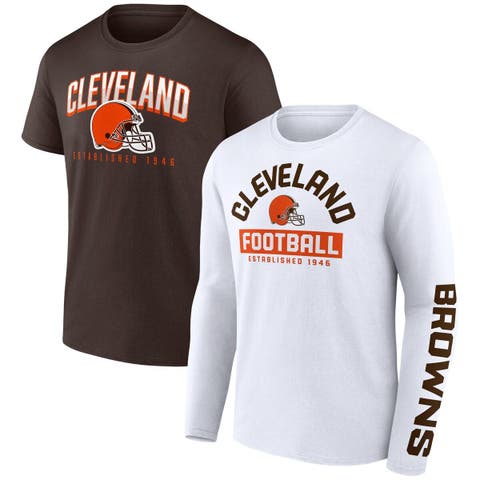 Men's Majestic Threads Brown/Heathered Gray Cleveland Browns Brownie The Elf Gridiron Classics Field Goal Slub T-Shirt Size: Medium