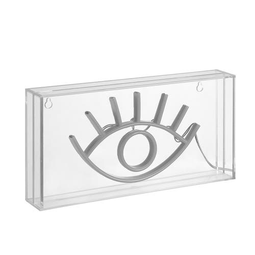 Jonathan Y Eye Contemporary Glam Acrylic Box Usb Operated Led Neon Light In White