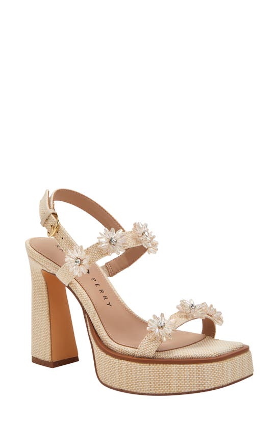 Shop Katy Perry The Steady Floral Slingback Platform Sandal In Natural