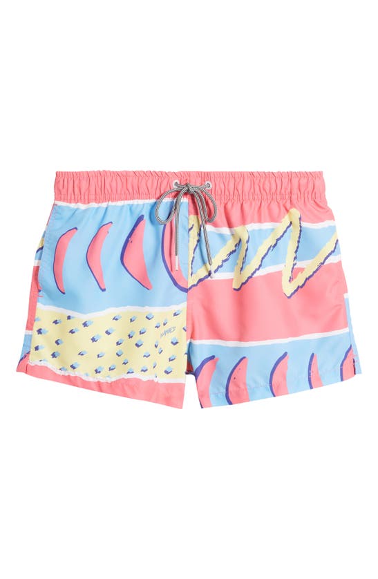 Shop Boardies Fresh Shortie Swim Trunks In Blue Multi