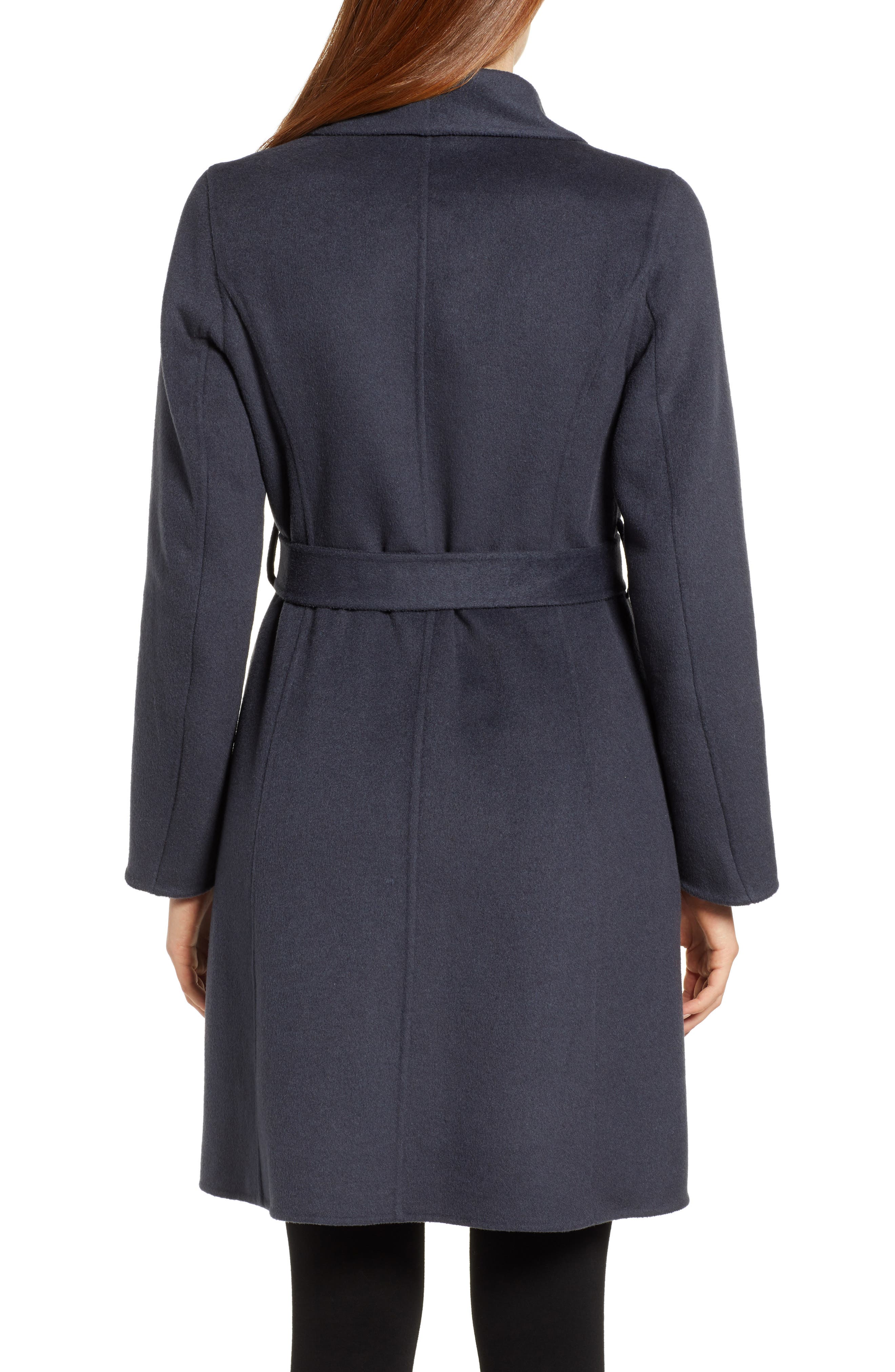 t tahari double face wrap coat
