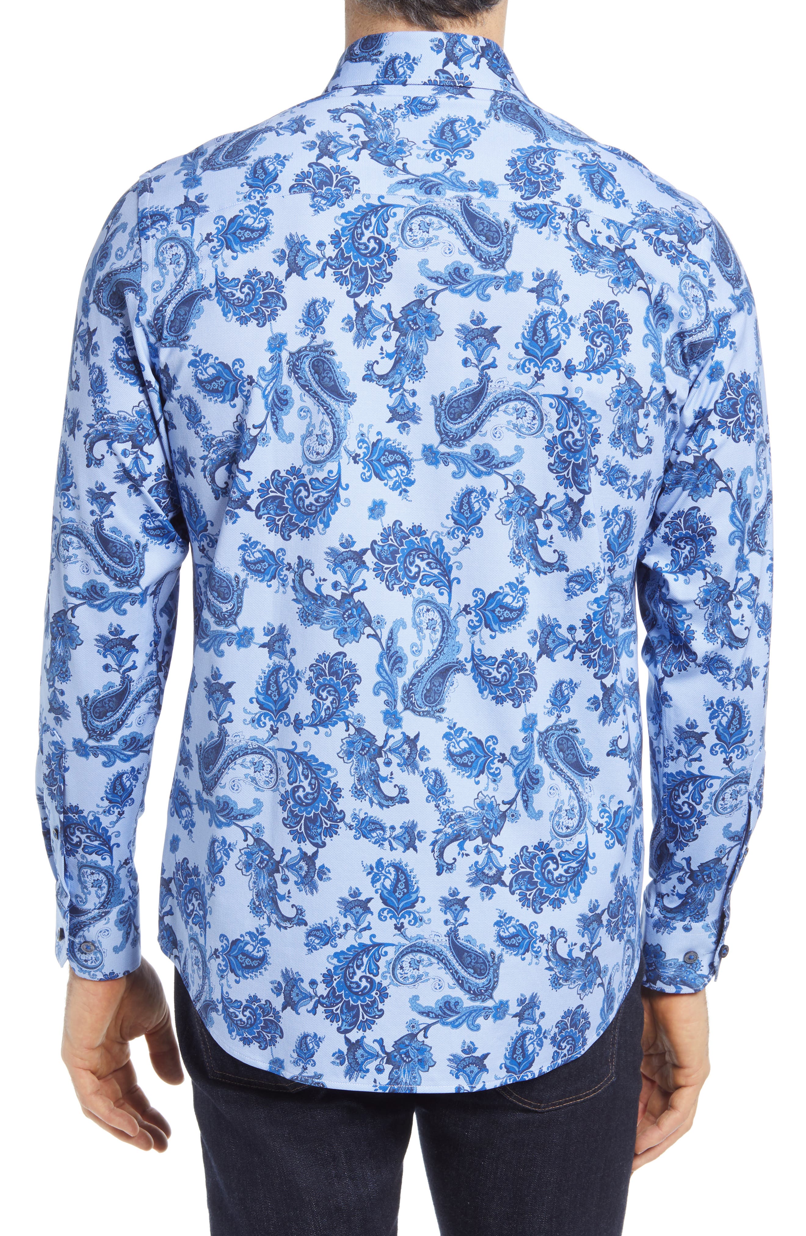 Bugatchi Tech Paisley Knit Stretch 