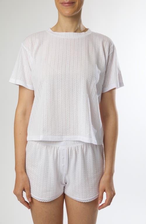 Shop Andine Holland Pointelle Stitch Pajama T-shirt In White