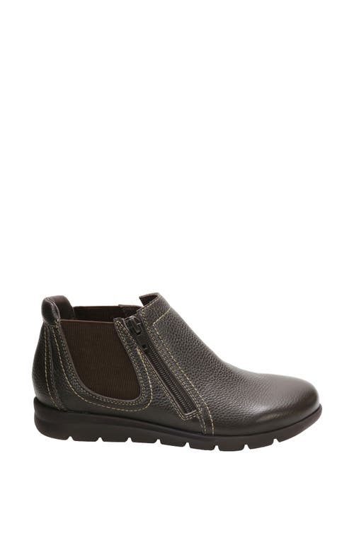 David Tate Popular Wedge Bootie In Brown Pebble Grain