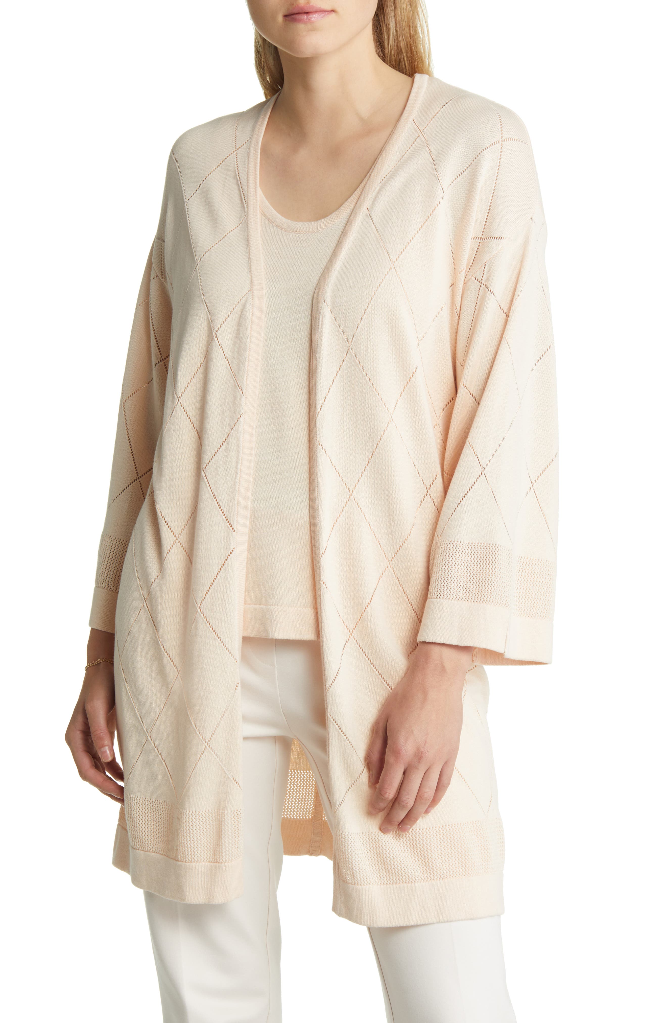 Anne Klein Diamond Stitch Cardigan 