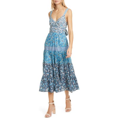 La Vie Rebecca Taylor Mix Floral Print Sundress, Blue