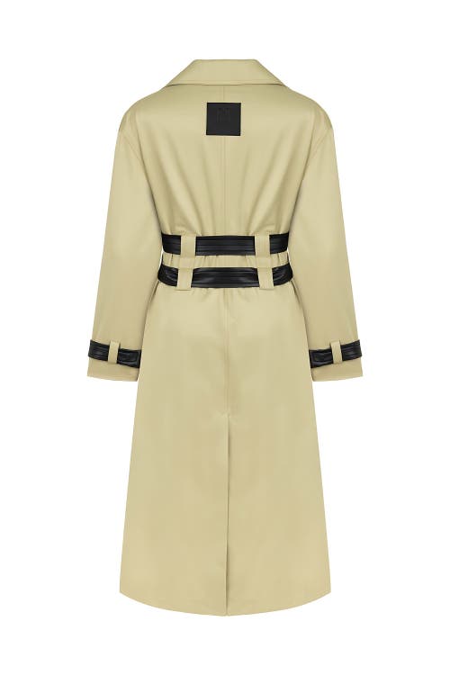 Shop Nocturne Double Sided Belted Trench Coat In Olive Green