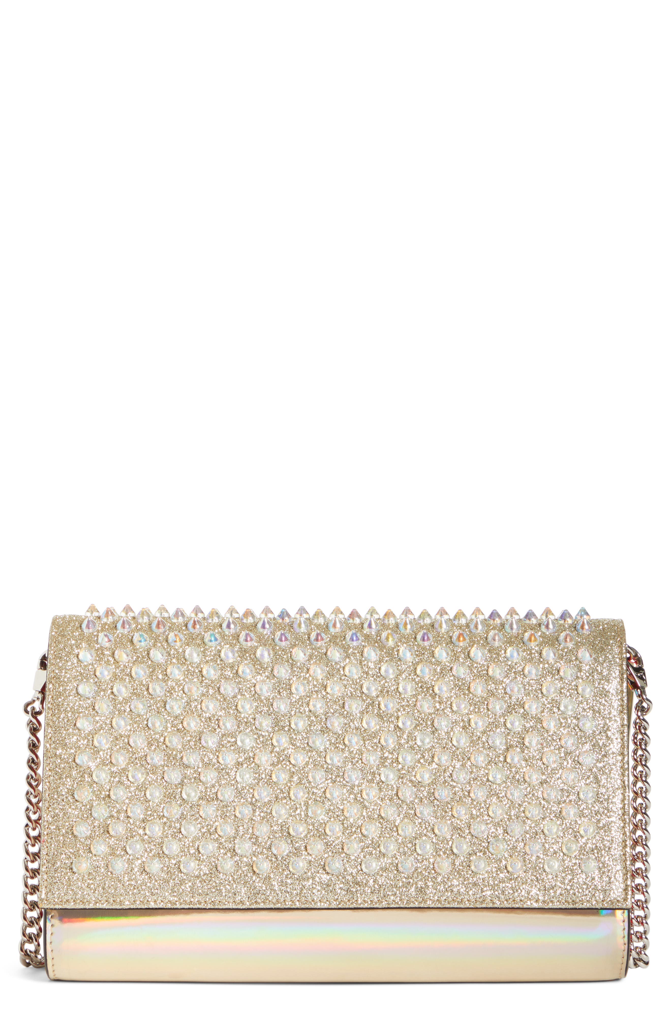 louboutin studded clutch bag