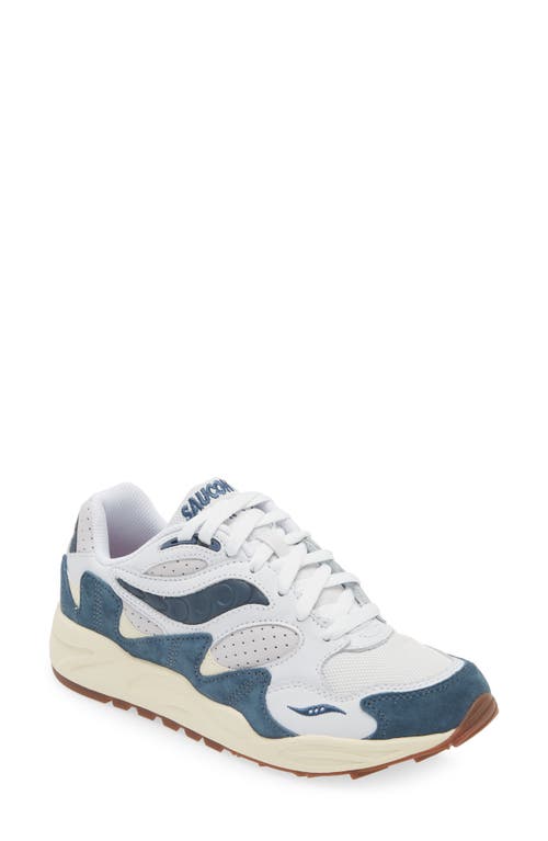 Saucony Grid Shadow 2 Ivy Prep Sneaker In White/navy