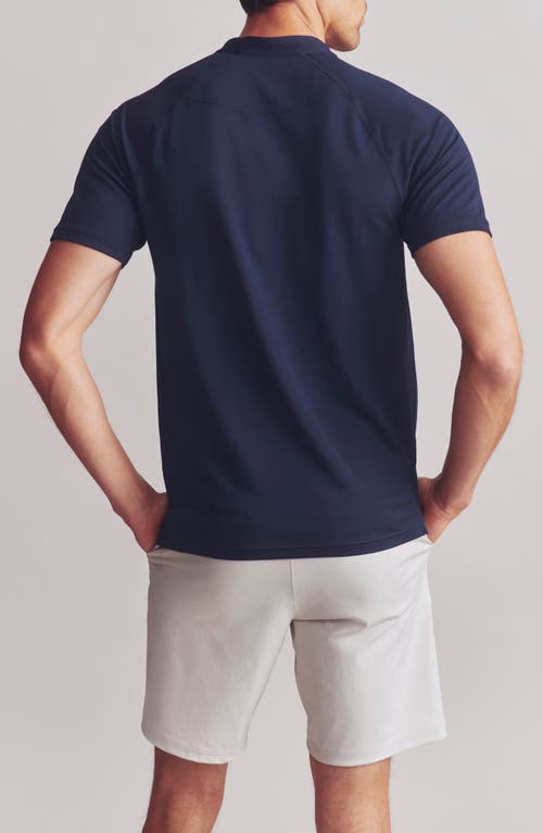 Shop Rhone Delta Piqué Performance Henley In True Navy