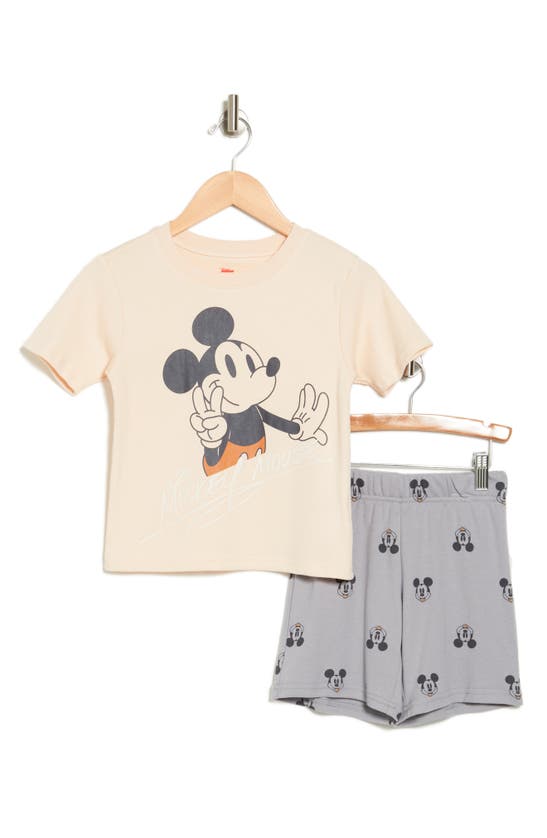 Shop Assorted X Disney® Kids' Mickey Mouse T-shirt & Shorts Set In Beige