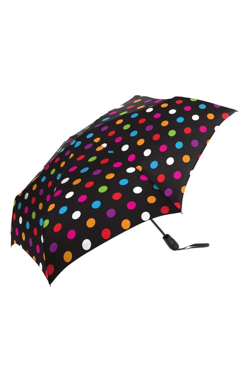 Polka Dot Auto Open Compact Umbrella in Pop Dot