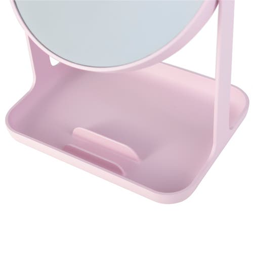 Zadro Back-to-school Makeup Mirror With Accessory Tray & Phone Holder In Rose Quartz