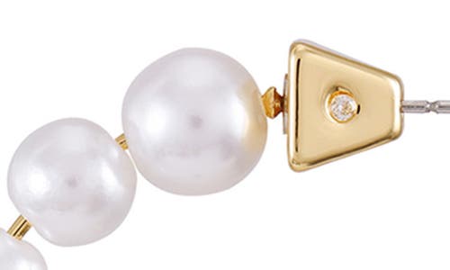 Vince Camuto Imitation Pearl Hoop Earrings In Goldtone