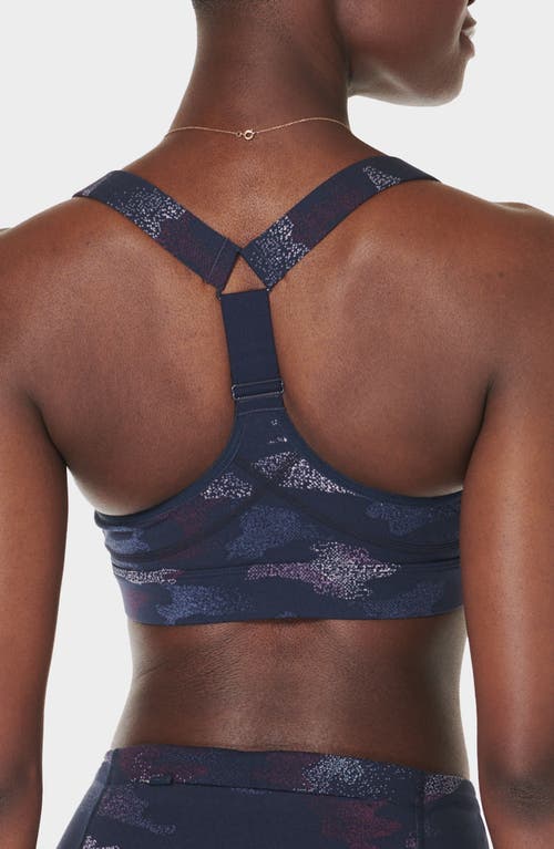 Shop Sweaty Betty Power Sports Bra In Blue Spray Camo Print