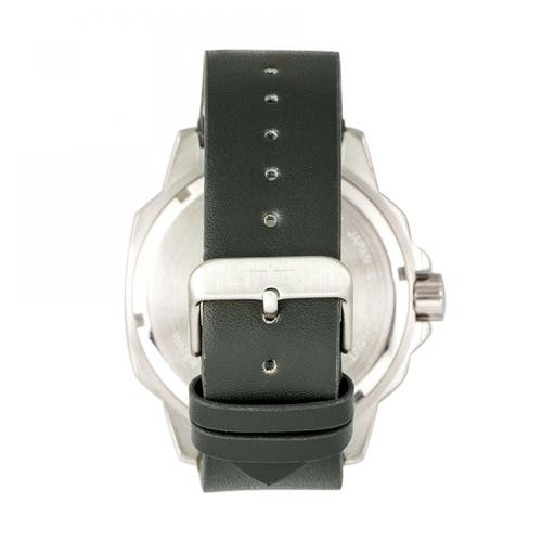 ELEVON ELEVON HUGHES LEATHER-BAND WATCH W/ DATE 