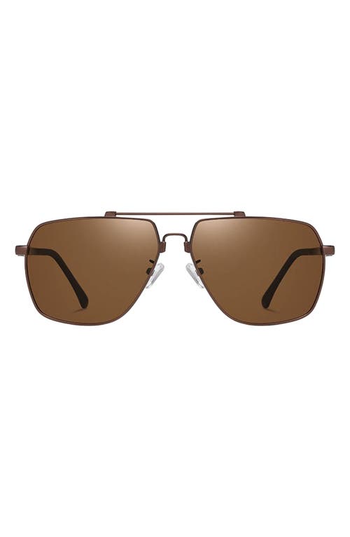 East 62mm Polarized Aviator Sunglasses in Brown/Brown