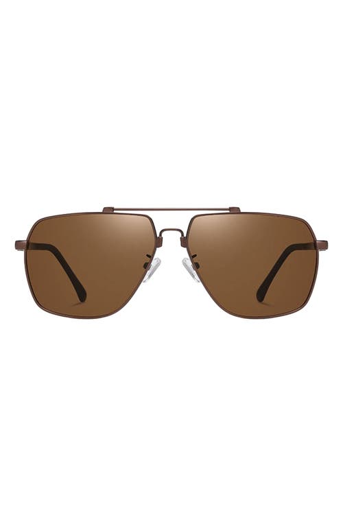 Fifth & Ninth East 62mm Polarized Aviator Sunglasses In Brown/brown