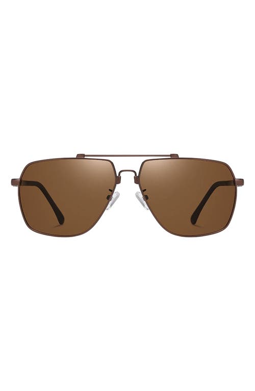 Fifth & Ninth East 62mm Polarized Aviator Sunglasses In Brown/brown