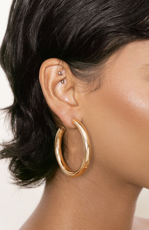 Ettika Large Thick Classic Hoop Earrings In Gold