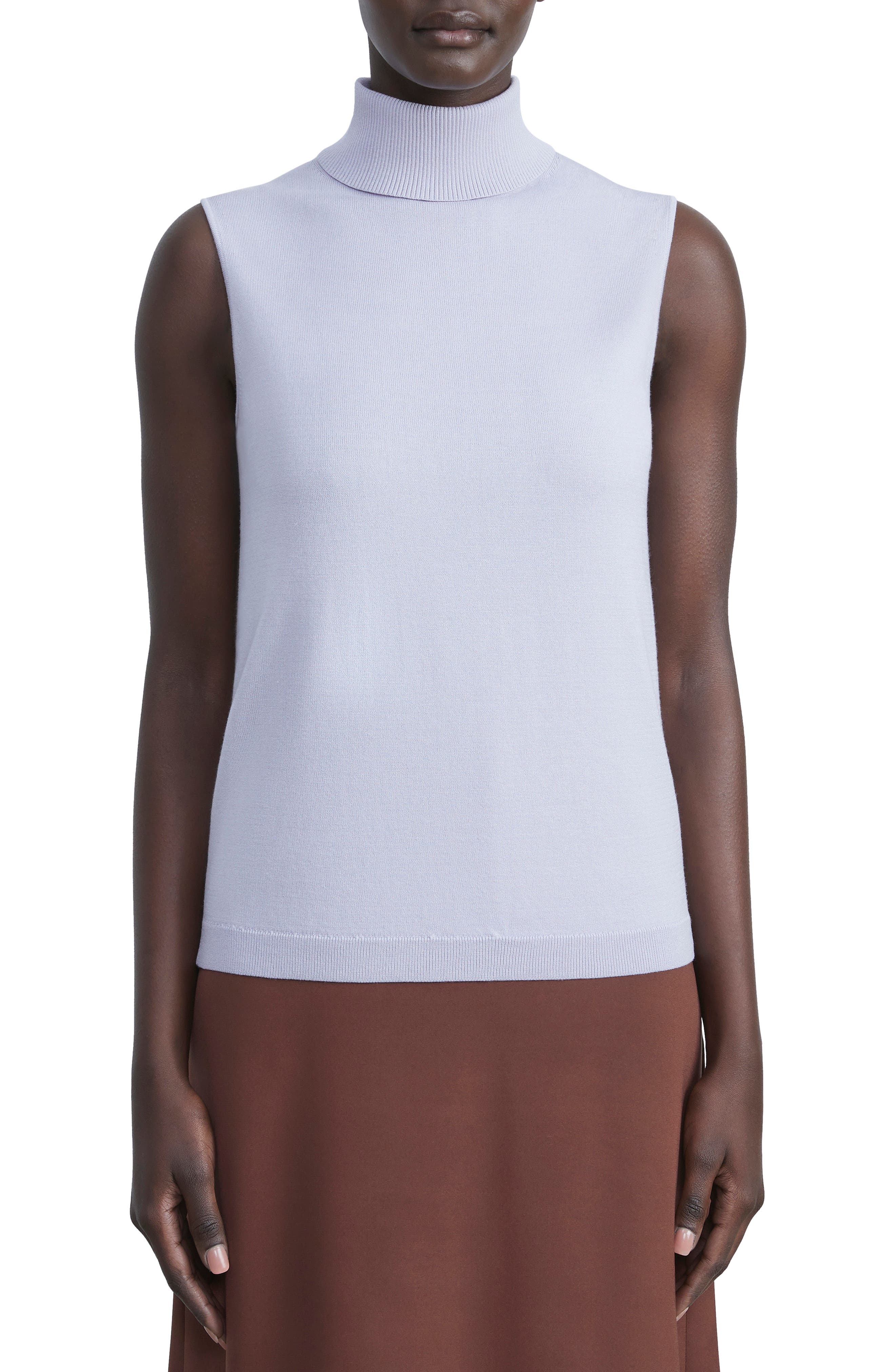 Pink Sleeveless Turtleneck Top 