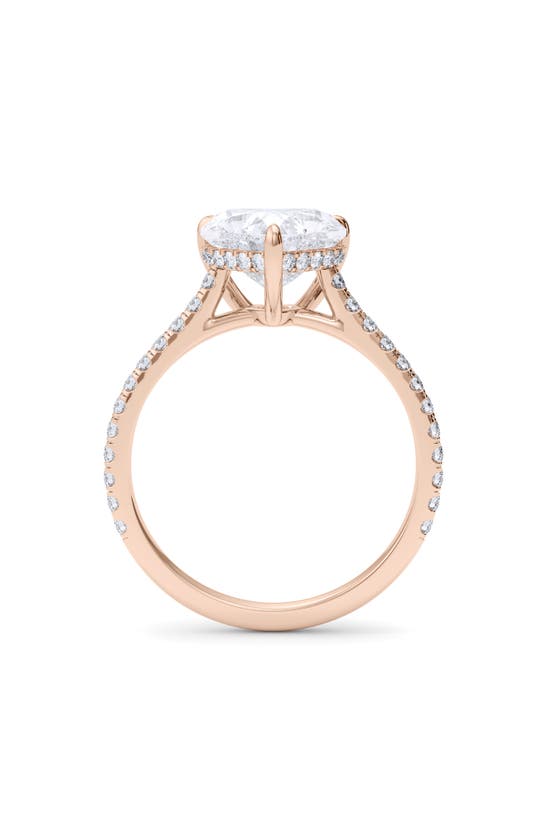 Hautecarat 18k White Gold Heart Shaped Lab Created Diamond Engagement Ring In 18k Rose Gold