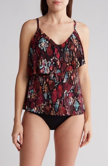 Shop Magicsuit ® Queen Cobra Chloe Tankini Two-piece Swimsuit In Black/brown