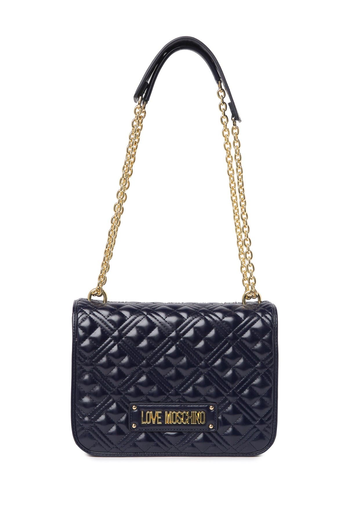 quilted shoulder bag love moschino