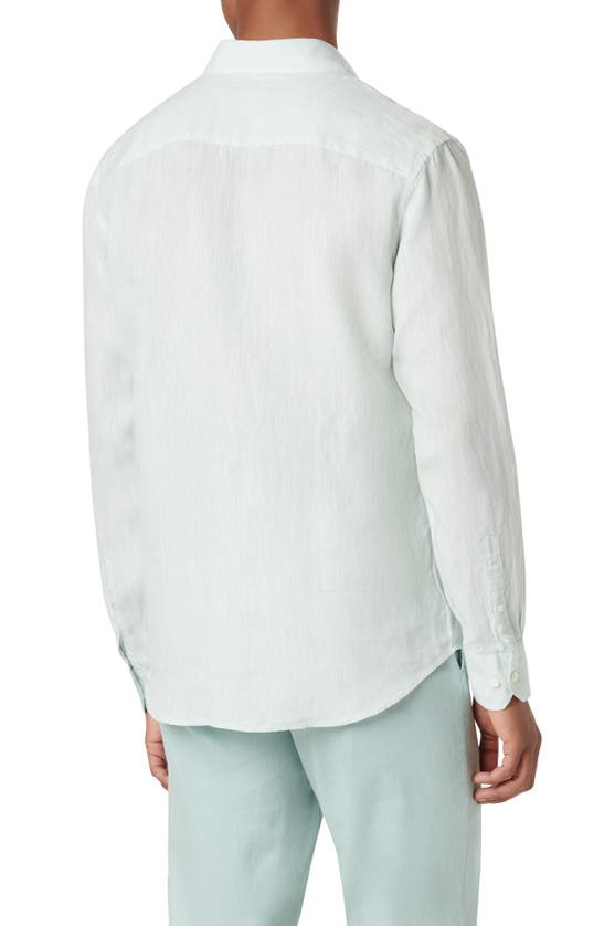 Bugatchi Axel Linen Button-up Shirt In Seafoam