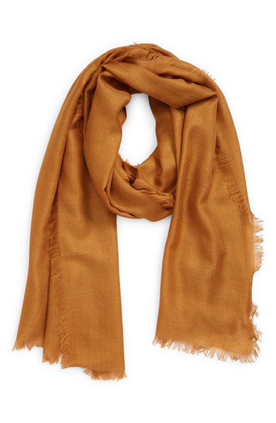 Nordstrom Cashmere & Silk Wrap In Tan Sugar