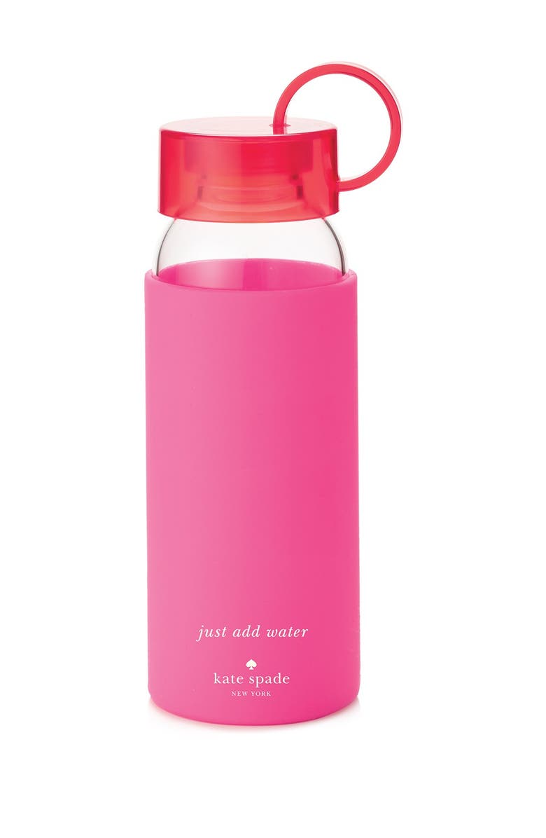 KATE SPADE NEW YORK glass & silicone water bottle, Main, color, 600