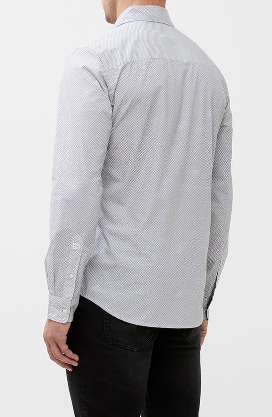 Shop French Connection Allover Print Button-up Shirt In White/ Black