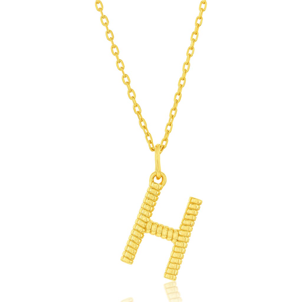 Shop Simona Croissant Initial Pendant Necklace In Gold- H