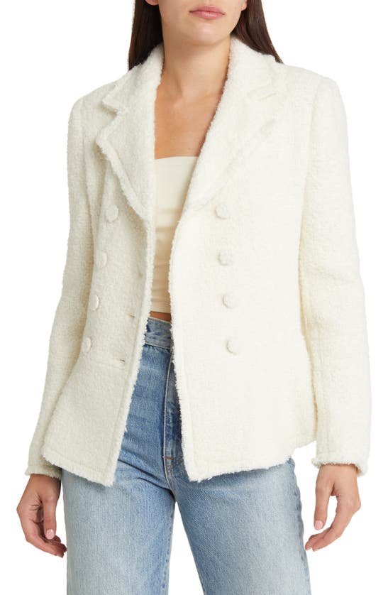 LOVESHACKFANCY MORROW BOUCLÉ PEPLUM JACKET