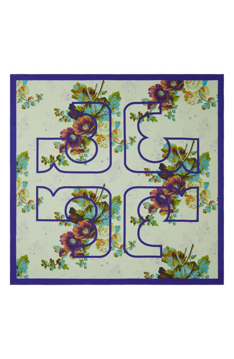 Shop Tory Burch 2022 SS TORY BURCH☆Mosaic Logo Jacquard Scarf