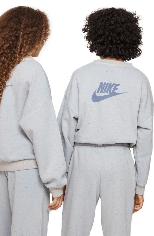 Shop Nike Kids' Fleece Logo Sweatshirt In Leche Blue/ashen Slate