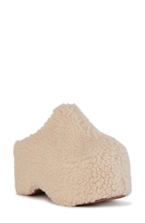 Azalea Wang Dolorita Faux Shearling Clog In Cream