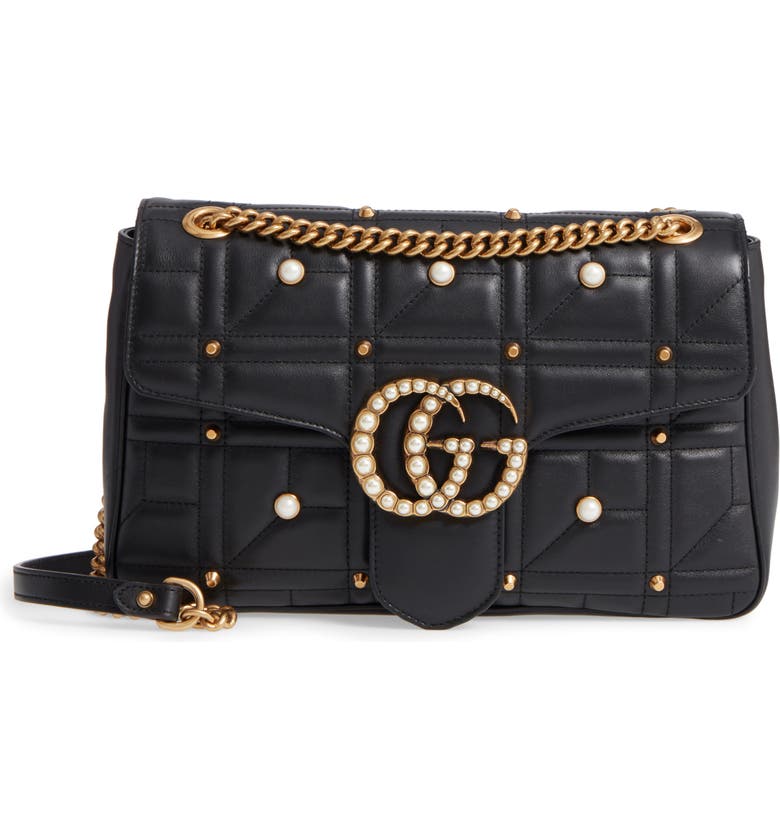 Gucci GG Marmont 2.0 Imitation Pearl Logo Matelassé Leather Shoulder Bag | Nordstrom