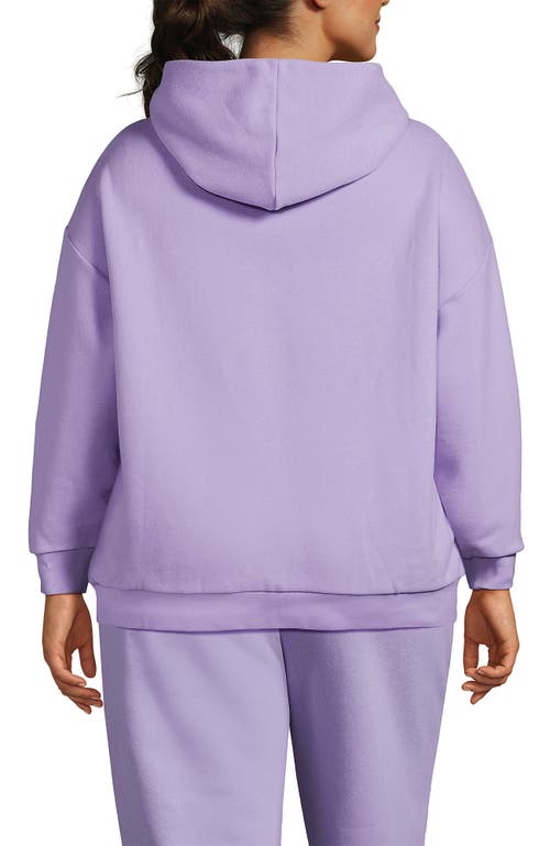 Shop Lands' End Plus Size Serious Sweats Relaxed Long Sleeve Hoodie Sweatshirt In Lavender Cloud