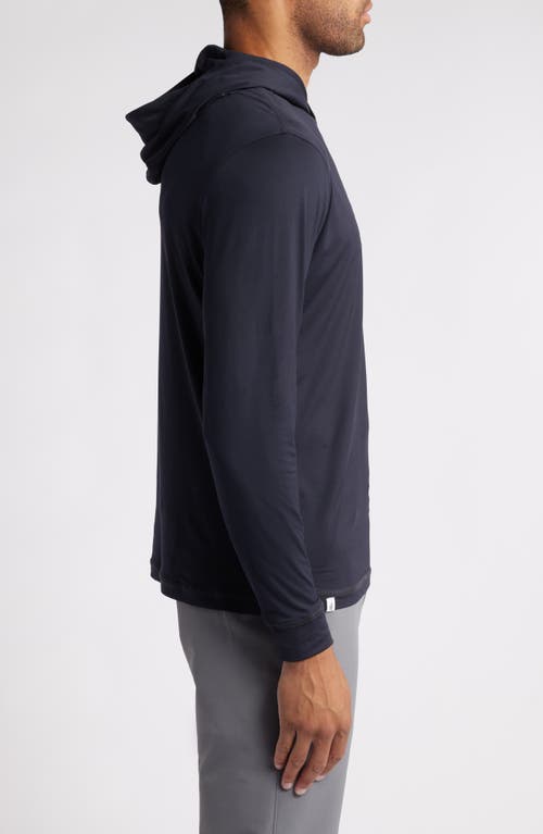 Johnnie-o Talon Prep-formance Long Sleeve Hooded T-shirt In Black