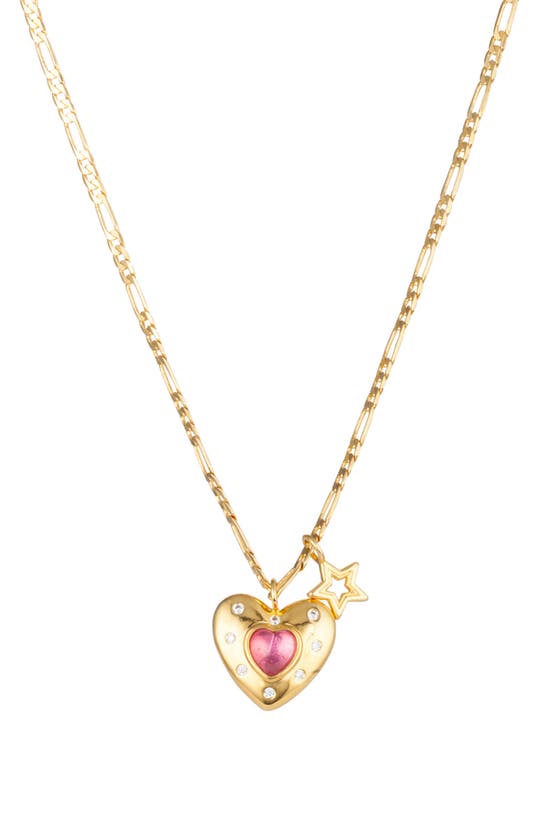 Shop July Child Cosmic Love Pendant Necklace In Gold