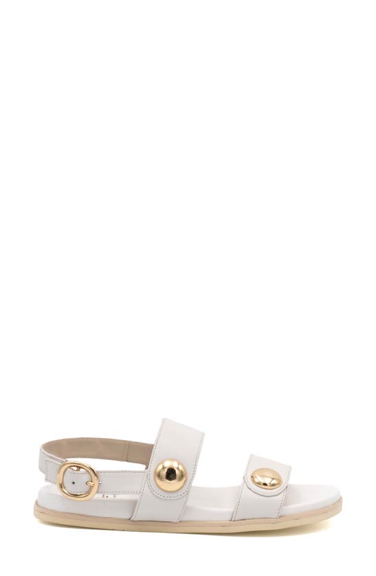 Shop Amalfi By Rangoni Bargino Slingback Sandal In Bianco Savana Gold Hardware