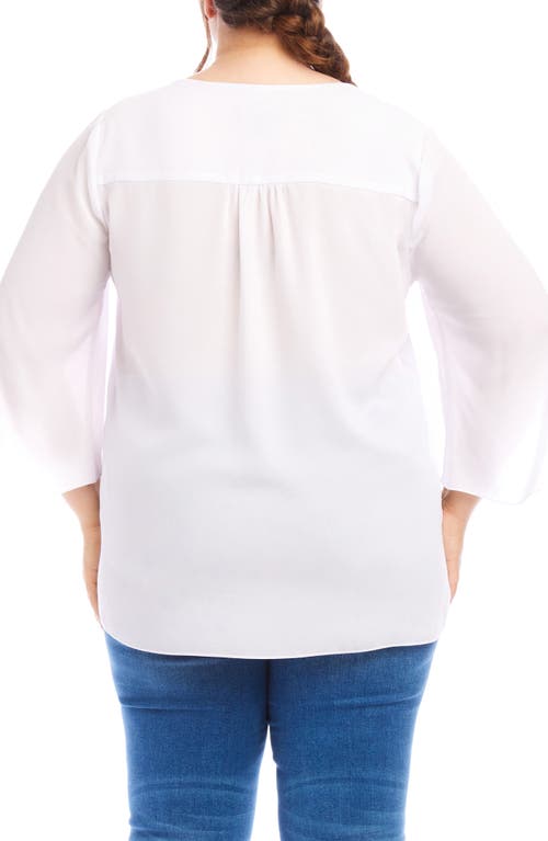 Karen Kane Asymmetric Blouse In Off White