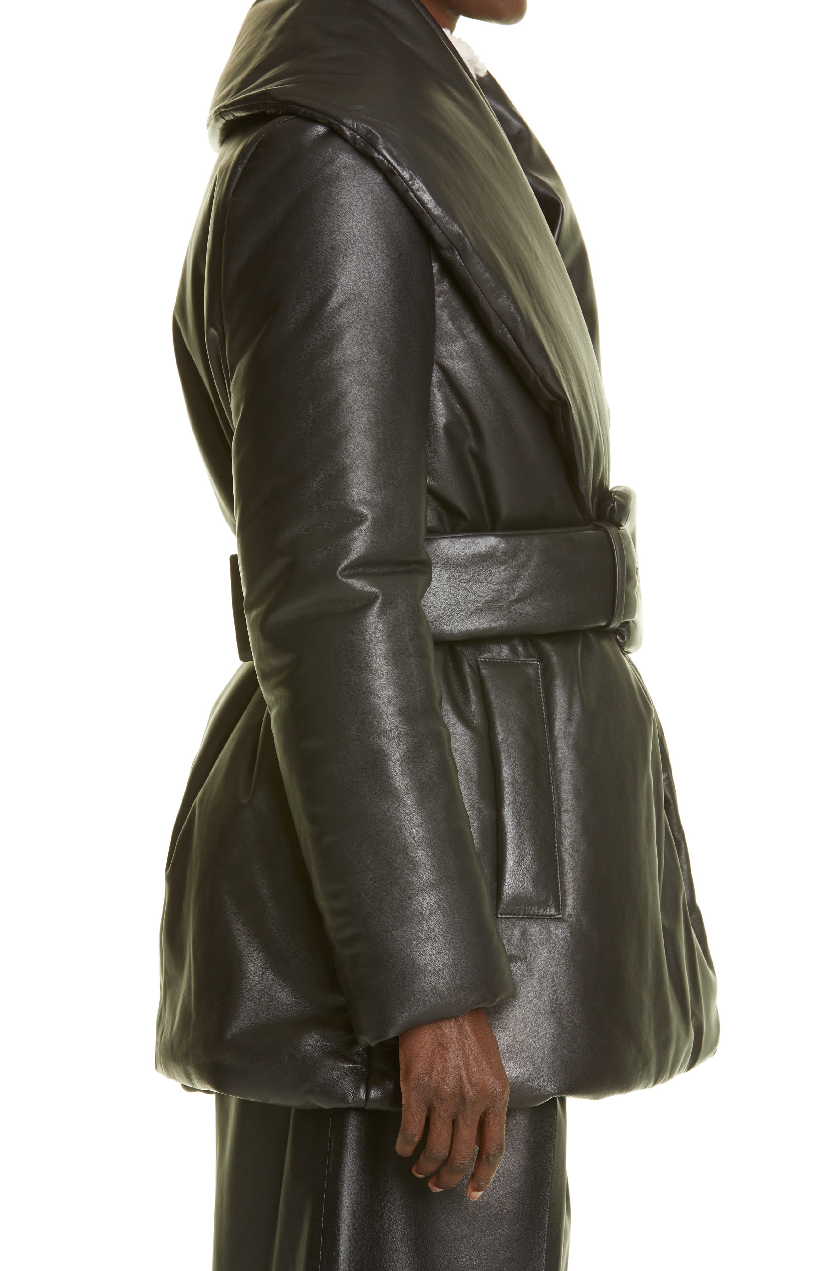 leather wrap coat